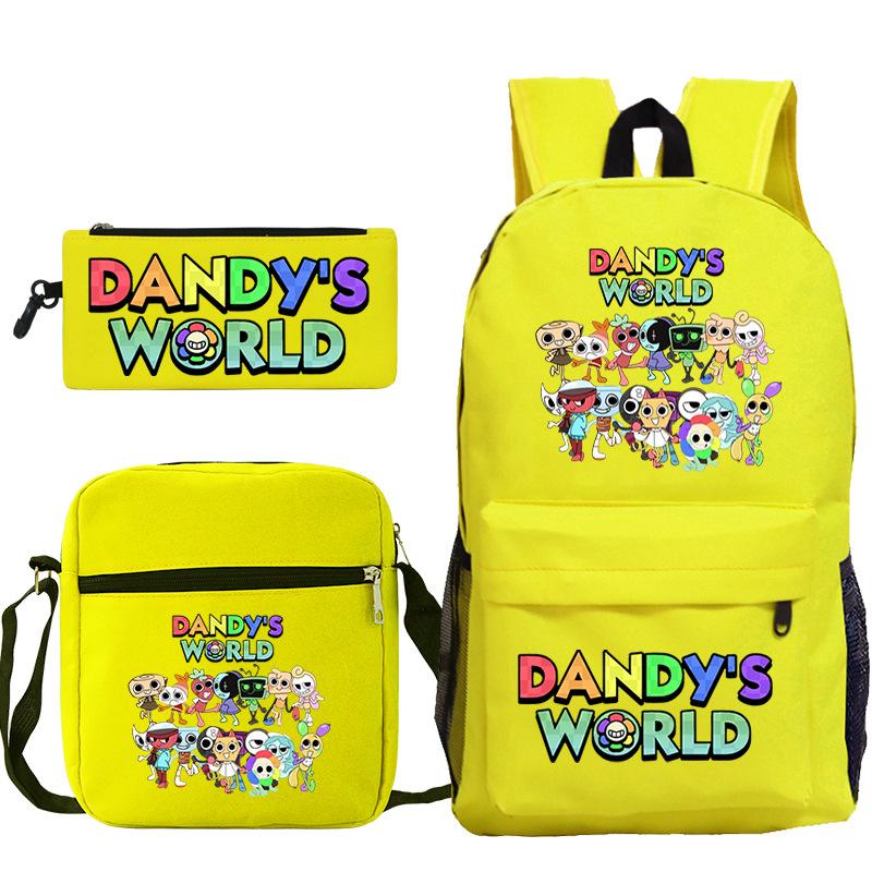 Товары по игре Dandy's World, школьный рюкзак для начальной и средней школы из трех частей, популярный детский рюкзак