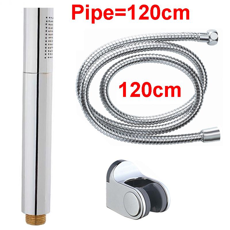 Комплект ручного душа из цельной латуни + шланг для душа из нержавеющей стали длиной 1,5 м + держатель для аксессуаров для душа