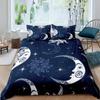 Sun Moon Duvet Cover Set Queen Microfiber Bohemian Black And White Print Yin Yang Comforter Cover Galaxy Star Twin Bedding Set