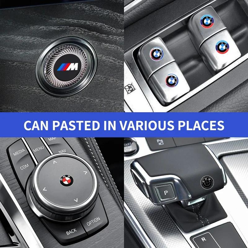 2025 For BMW M X3 X5 X6 Car Steering Wheel Badge Stickers Car Door Handle Label Decal For BMW 50th M E46 E39 E90 E60 F10 E34 E3