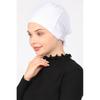 Чепчик из лайкры и чесаного хлопка, белый