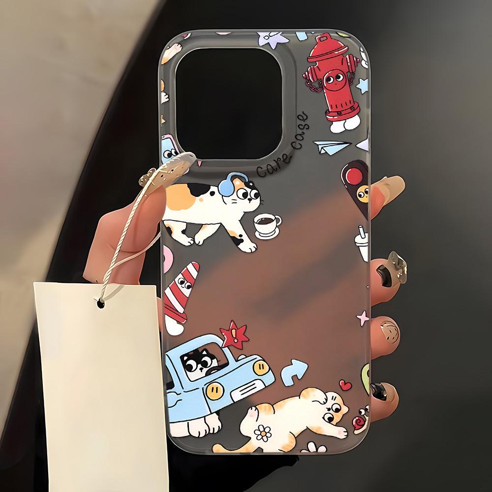 Чехлы для мобильных телефонов iPhone 11 13 15 Pro Max 12 14 Pro Max Чехол для iPhone 16 15 Plus 13 Pro 12 Mini 13 Mini Матовая текстура Нарисованные мультяшные цветы