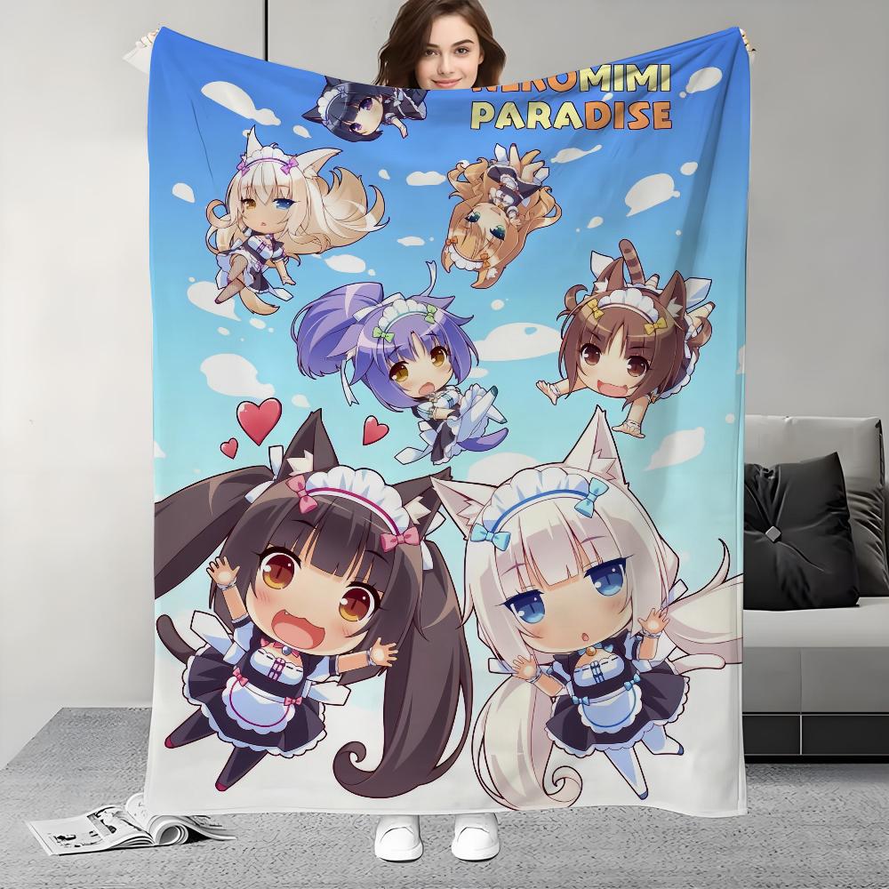 Плед N-Nekopara-S Легкий Дизайн Для Общежитий, Дневного Сна, Гостиной, Офиса, Дивана, Всесезонный