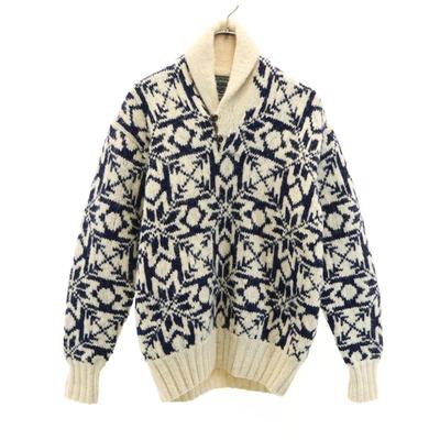 POLO COUNTRY RALPH LAUREN 90-е Шерстяной Винтажный Вязаный вручную Скандинавский узор Свитер с длинным рукавом Мужской Б/У