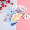 Silk Cloth Gold Edge Fans Chinese Traditional Dance Fan Chinese Style Fan Customized Handmade Folding Fan Decorative Fan