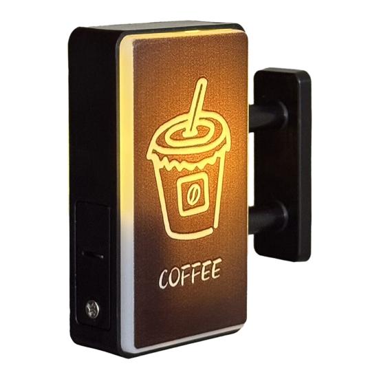 Coffee Lamp Refrigerator Magnet 3D Vintage Coffee Shop Light Fridge Magnet Cabinet Locker Whiteboard Decoration Coffee Lovers Gift