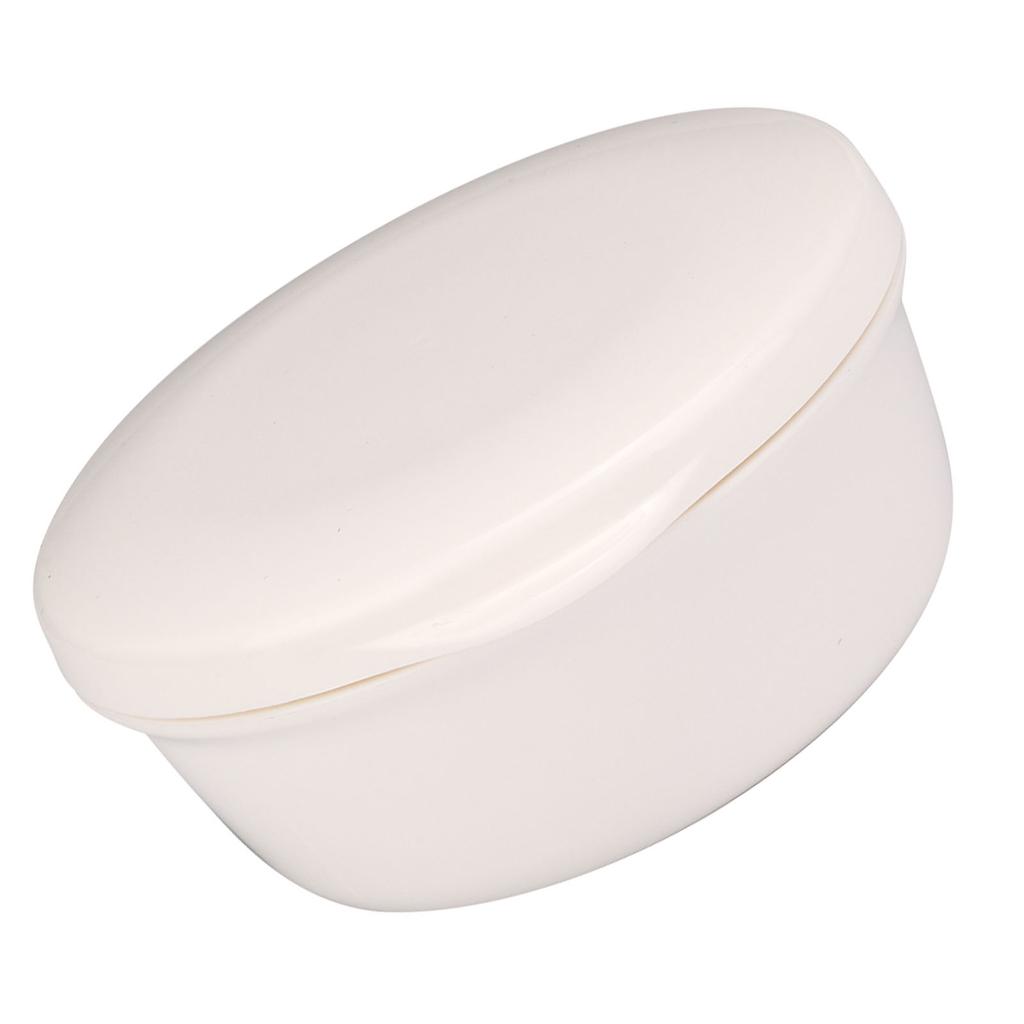 Compact Round Shape Soap Box Case Dish Container Holder with Draining Plate Cover for Travel