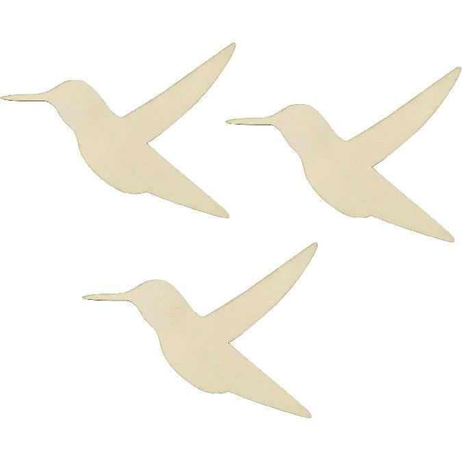 30 Pack 4 Inch Wood Hummingbird Cutouts Unfinished Wooden Hummingbird Hanging Ornaments DIY Hummingbird Craft Gift Tags for Home Party Decoration