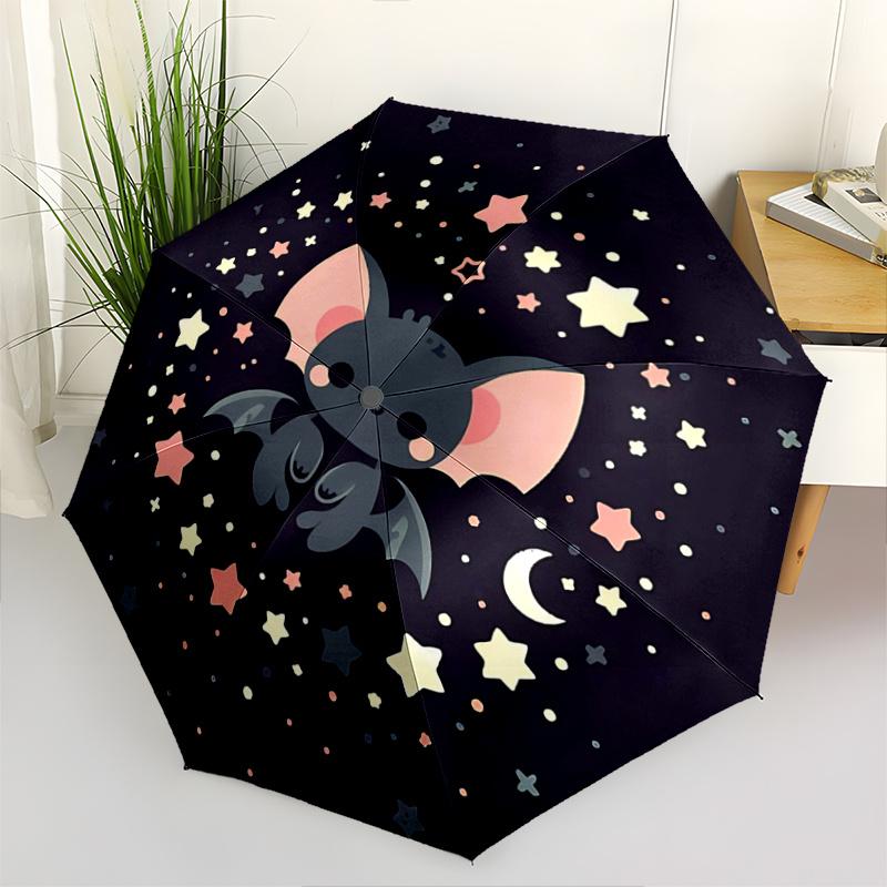 1pc Cute Bat Design Automatic Opening/Closing Umbrella, 8-Rib Outdoor Umbrella, Travelers, Daily Use.F024