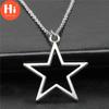 Привет, новое простое винтажное ожерелье с подвеской в ​​виде античной серебряной звезды для женщин и девочек, модные ювелирные изделия с пятиконечной звездой