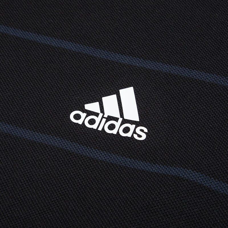 adidas Мужские рубашки-поло Черный воротник-поло Умеренный прямой крой IA8163