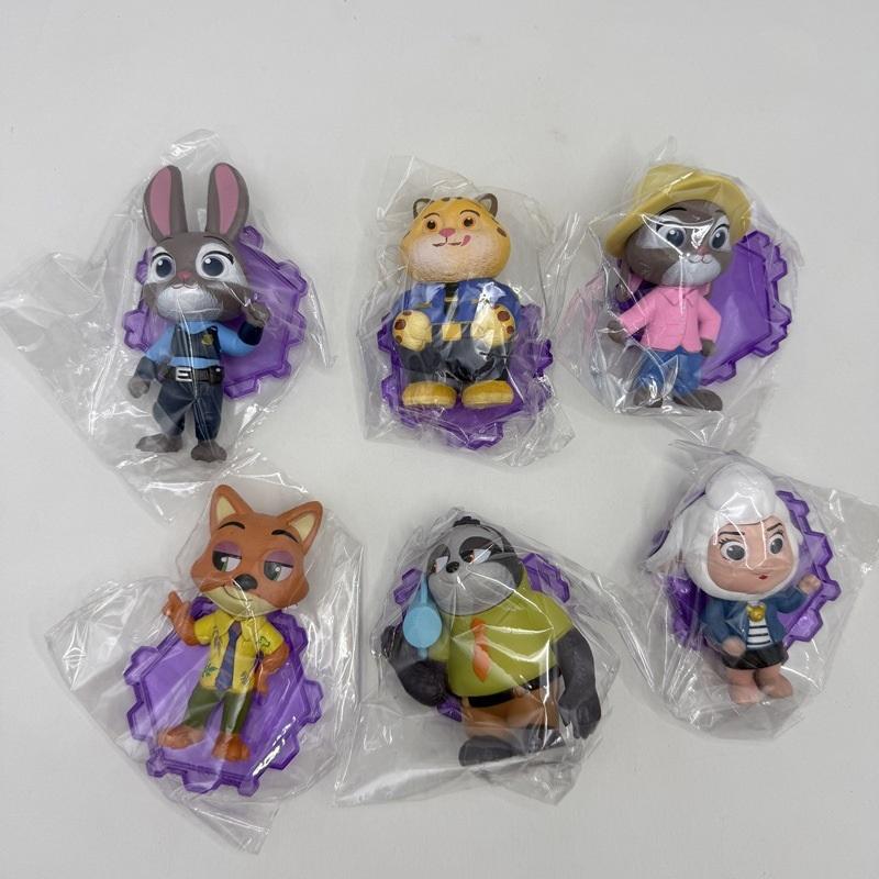 6Pcs Large 10.5cm Cartoon Animal Figures Set With Base, Cute Rabbit Fox Policeman Action Figurine, Kids Birthday Gift Desk Decor