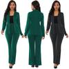 Solid Color Blazer Professional Women's Suit Set Autumn Winter Fashion Slim-fit One Button Suit Pants Office 2piece Set