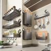 Kitchen Suction Cup Storage Rack Wall Mount No Drilling Multi-functional Organizer Home