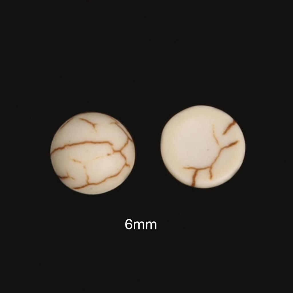 Синтетические бирюзовые белые бусины с круглым камнем, круглые бусины для изготовления ювелирных изделий, браслет, ожерелье, ножной браслет