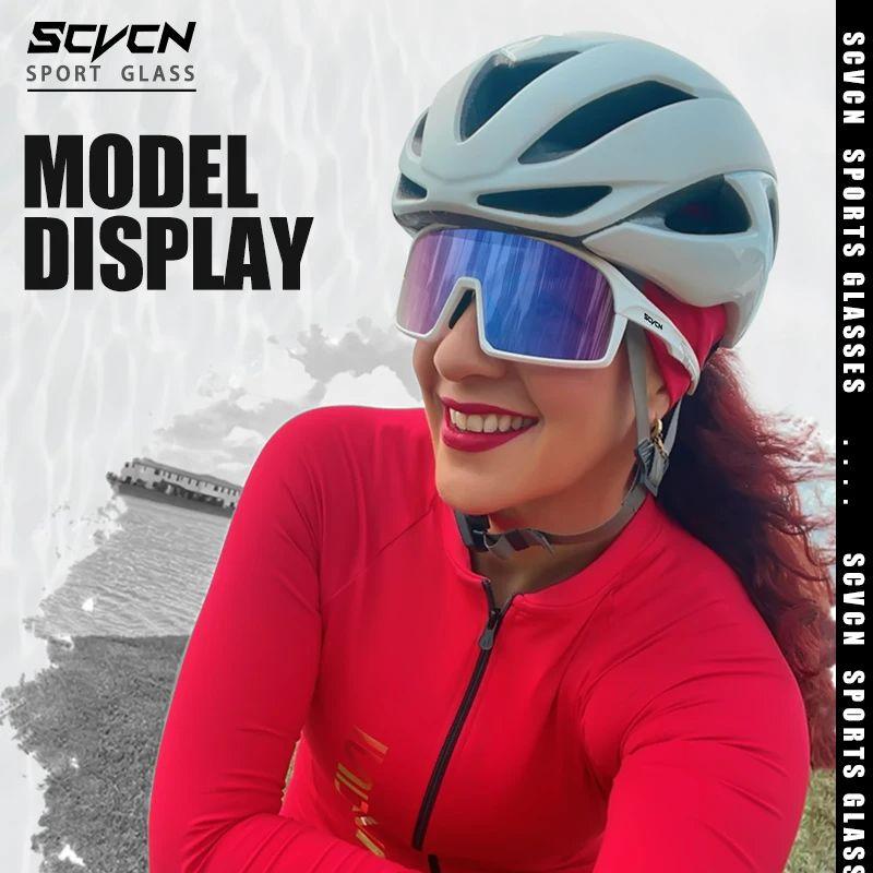 SCVCN Men Outdoor Sports Glasses Photochromic Sunglasses Bicycle Cycling Glasses Women Driving Bike Eyewear UV400 Hiking Goggles 7