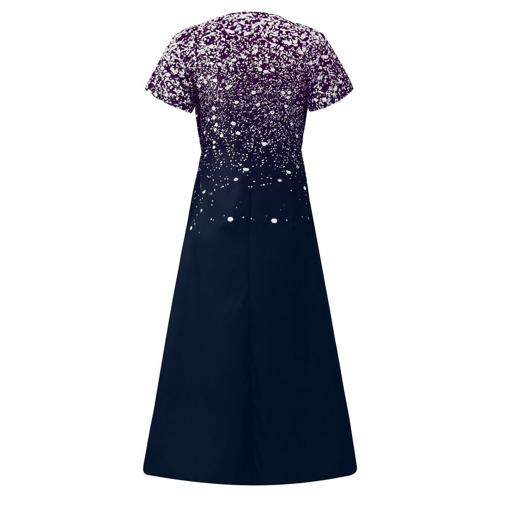 Женское свободное платье из шифона с V-образным вырезом и короткими рукавами в стиле пэчворк Платье из шифона в стиле пэчворк