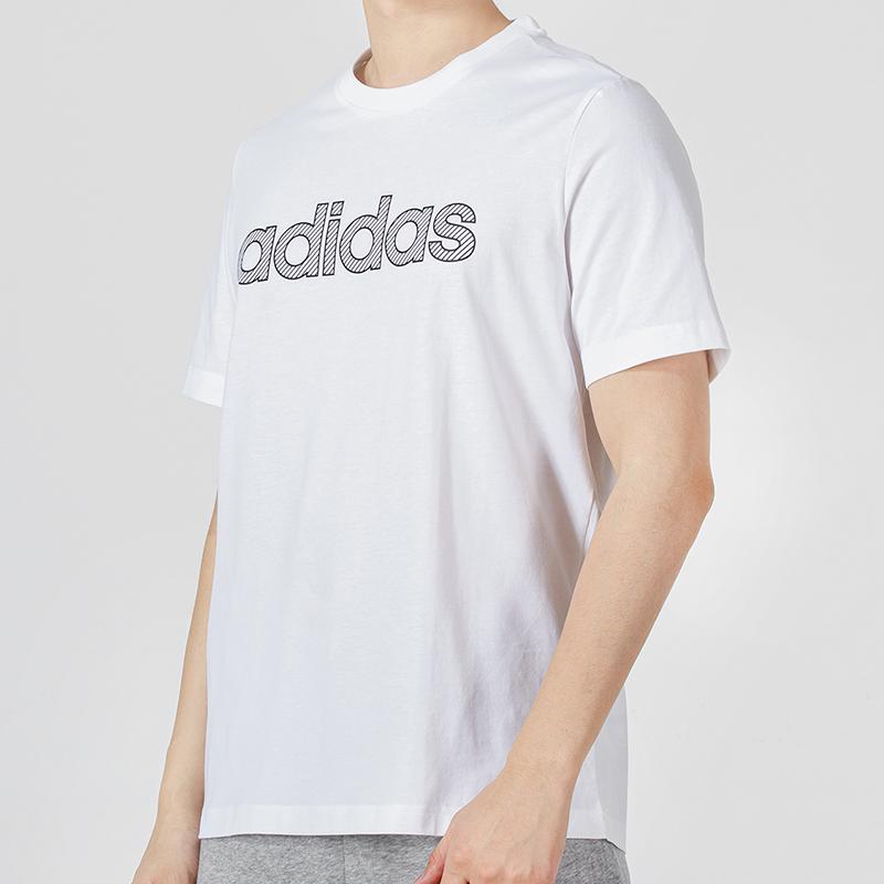 adidas Neo Casual Дышащая футболка с логотипом Мужские топы Белые HD7069