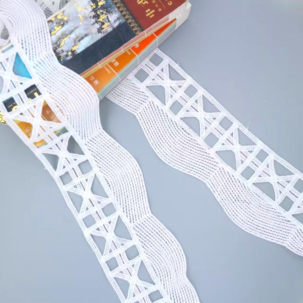 Молочный шелк Кружево Крупная волна Кружевные аксессуары Платье Топ Манжеты Универсальные