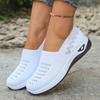 Женские дышащие слипоны на плоской подошве с мягкой подошвой - Легкие кроссовки для любого сезона, подходящие для ходьбы, ежедневной поездки на работу, удобная повседневная обувь