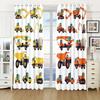 2 Panels 3D Cartoon Farm Tractor Truck Excavator Bulldozer Child Curtains for Boys Kids Room Kitchen Windows Decor Curtains