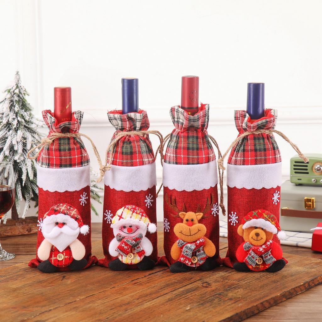 Рождественская крышка для бутылки вина, веселые рождественские украшения для дома, рождественские украшения, праздничные украшения, рождественские подарки Navidad