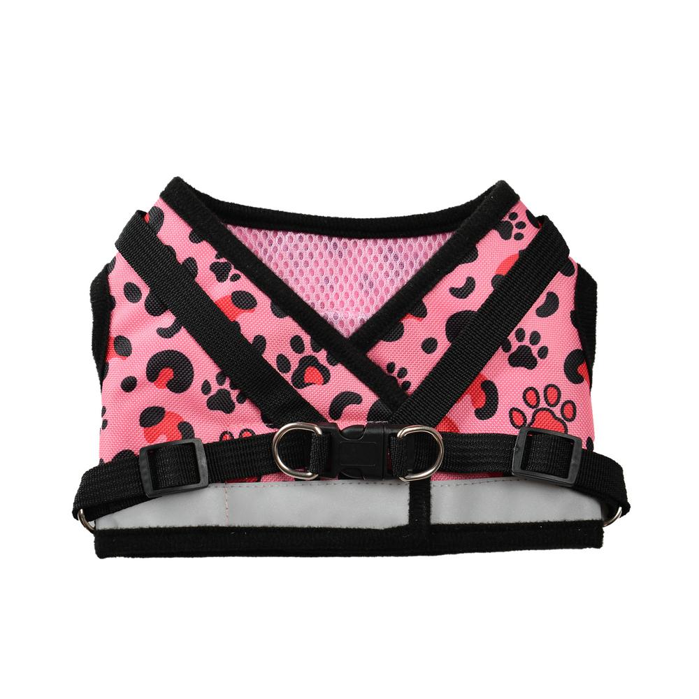 Pet Dog Harness Leash Set For Small Medium Dogs Reflective No Pull Mesh Puppy Cats Harness Vest Leopard Print Outdoor Chihuahua Pug Accessories