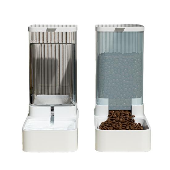 Автоматическая кормушка для кошек 3,8 л/133,7 унций, фонтанчик для воды для домашних животных, 4,6-фунтовая кормушка для кошек/собак, большая емкость для корма для домашних животных, диспенсер для воды для собак и кошек