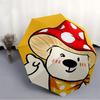 1pc Mushroom Bear Adventure Auto Open/close, 8-Rib Iron Frame, Compact Folding Cute Umbrella All-Season Portable Umbrella for Travel 001