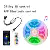 USB Powered RGB LED Strip Light 24keys IR Control and APP Bluetooth Control 2835 SMD Flexible Lamp Tape For TV Backlight Home Room Party Decoration