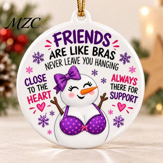 Winter Celebration Room Decor Funny Friendship Christmas Pendant, Durable Acrylic Hanging Ornament, Creative Xmas Gifts for Tree Decorative