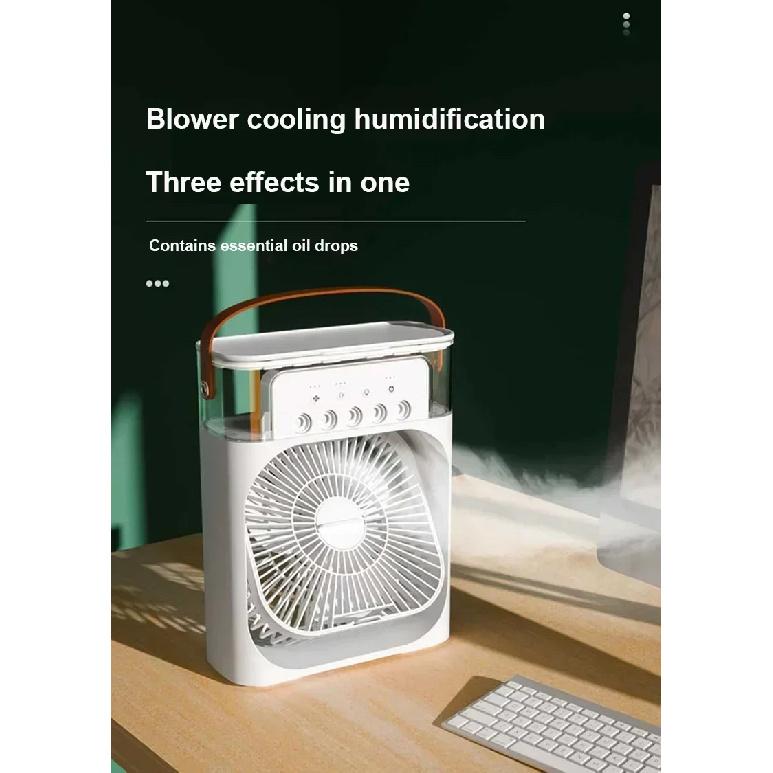 New 3 In 1 Fan AIr Conditioner Household Mini Air Cooler LED Night Light Portable Humidifier Air Adjustment Fan Office Home Fan Mass Air Flow 3