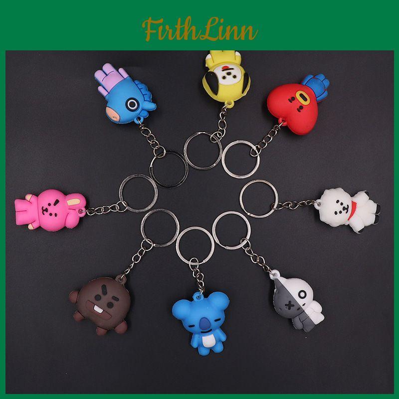 Очаровательный акриловый брелок Bt21, аниме, мультфильм, кавайный кулон, подарок, модный дизайн, прочный материал