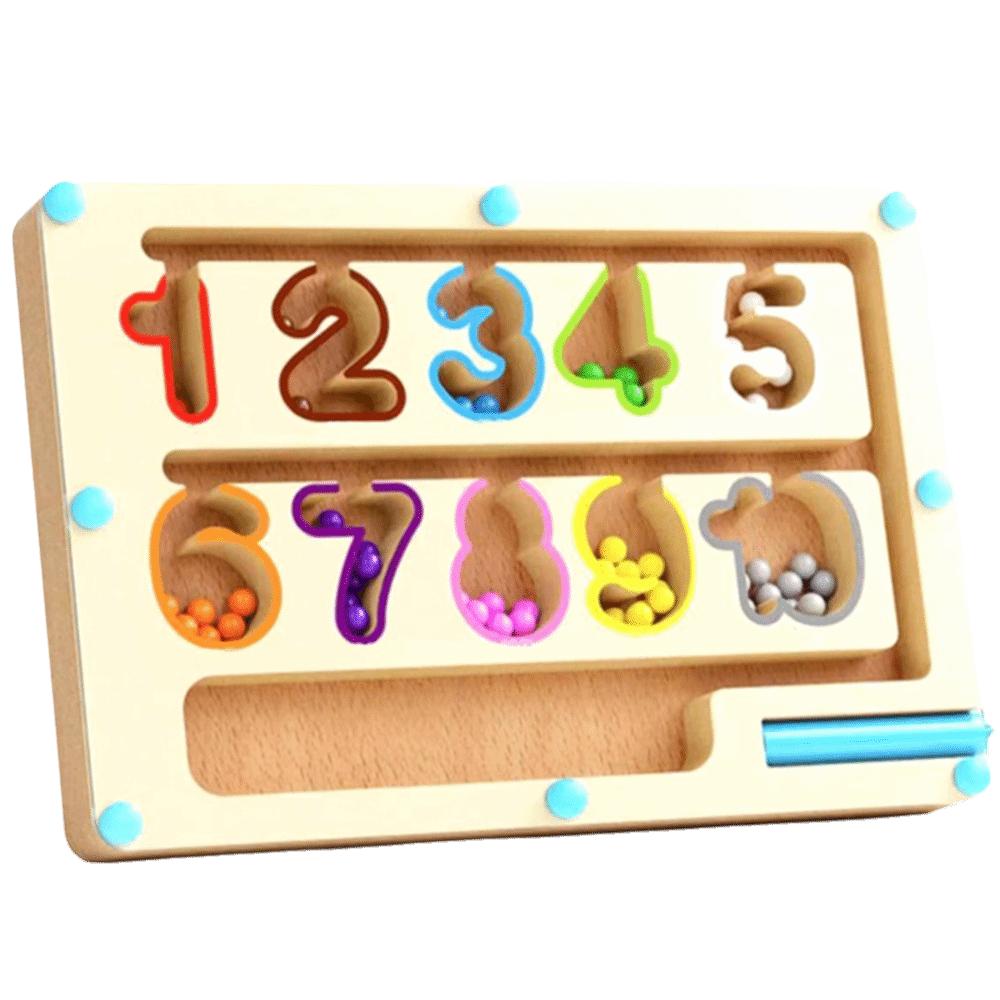 Walking Ball Magnetic Digital Beads Wooden Puzzle Activity Board  Attention Training Games
