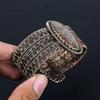Dragon Blood Gemstone Pure Copper Wire Wrapped Handmade Cuff/ Bangle Jewelry