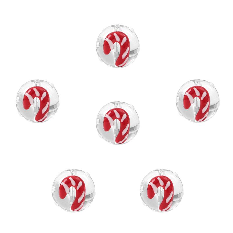 Рождественская коллекция Стеклянные бусины Расписанные вручную Забавные цветные шармы Набор из 2 шт. для DIY