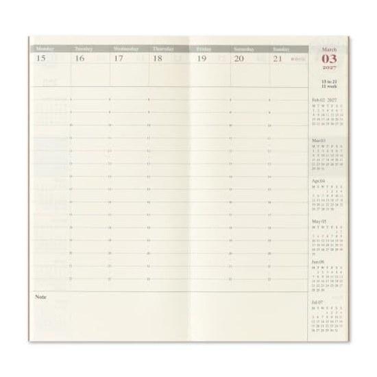 Travelers Notebook Planner Refill 2027 A5 Slim Monthly (Starts December 2026)