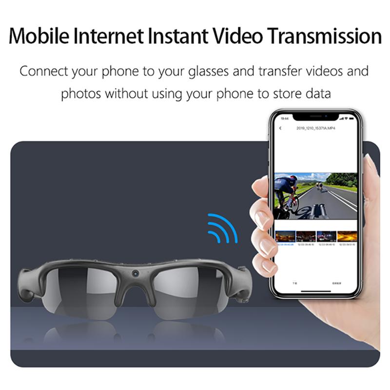 Очки-камера Видео Солнцезащитные очки WiFi 1080P FHD Запись видео Съемка Очки-камера для автомобиля Велоспорта Вождения Пеших прогулок Рыбалки