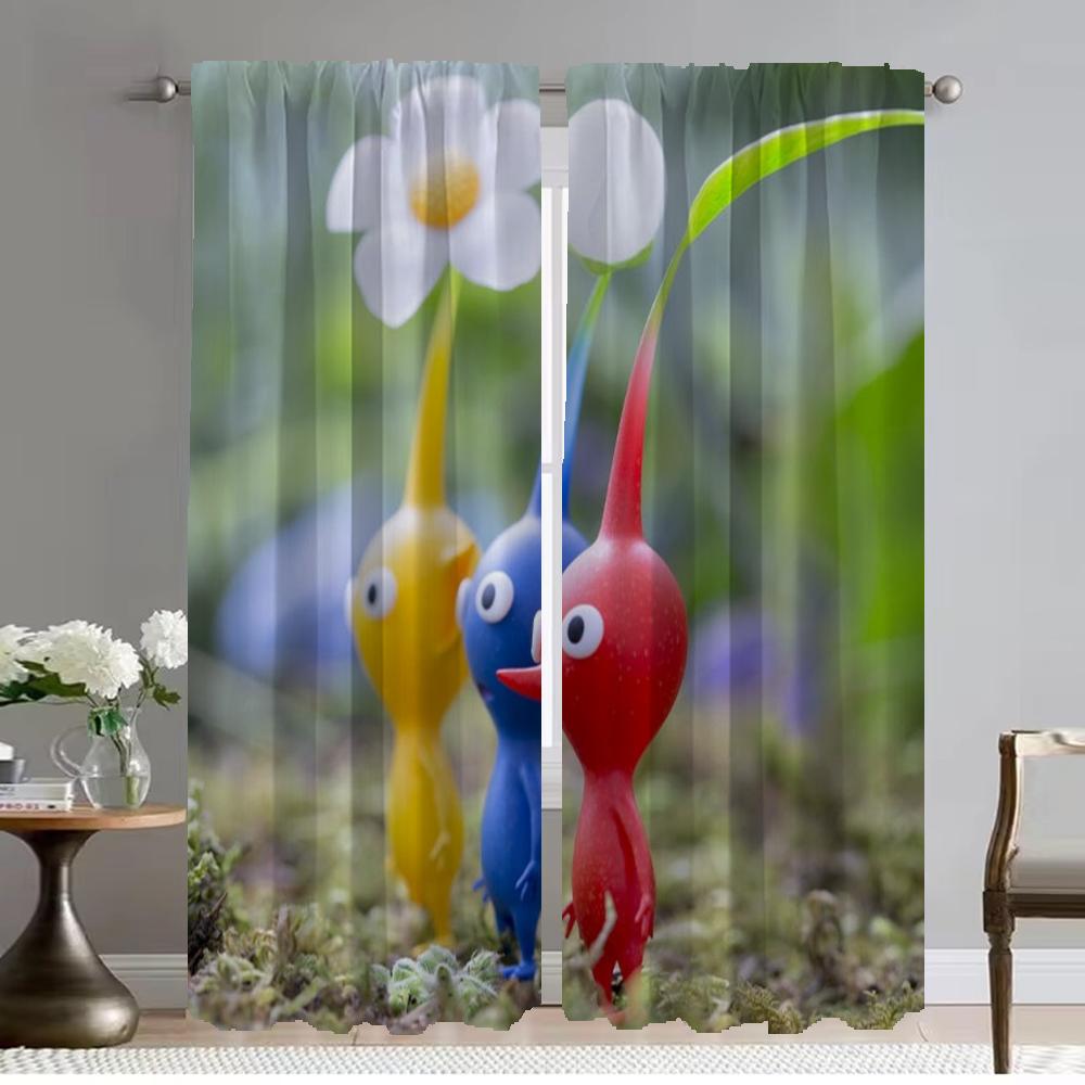 PIKMINS Разделительная оконная штора для комнаты 2 панели противомоскитные шторы 2 шт абажуры Хэллоуин украшение тюль для спальни