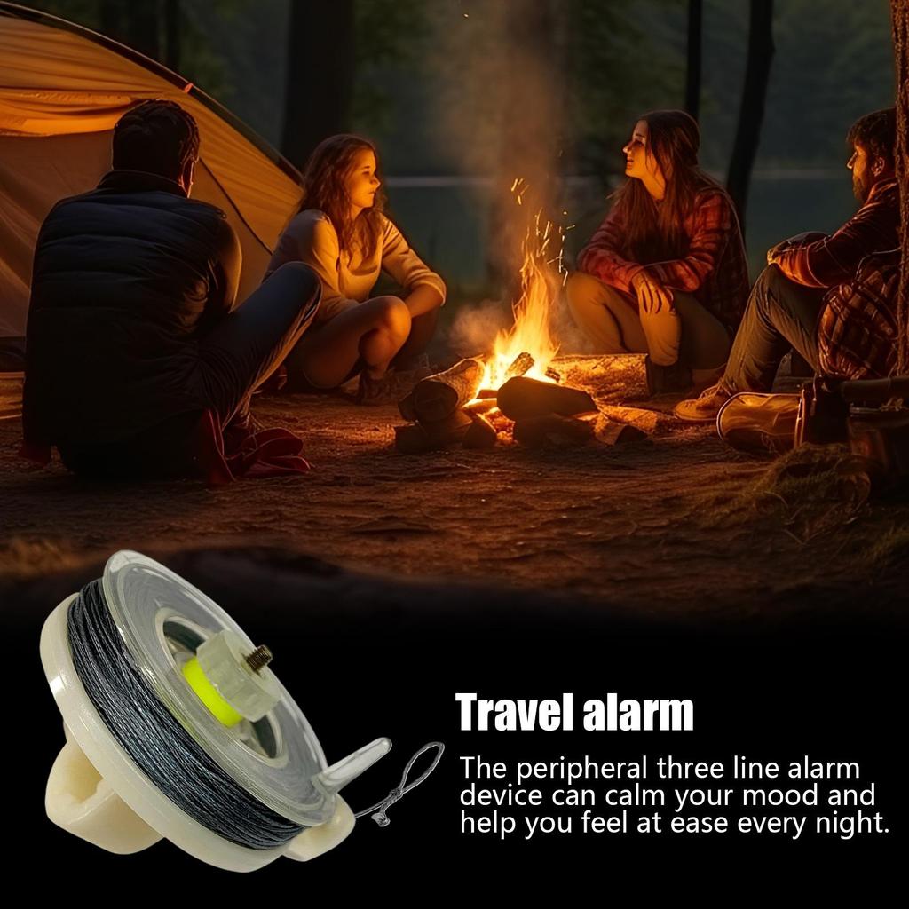 Outdoor Perimeter Alarm Trip Wire With Reusable Reel Camping Tent Periphery Trip Alarm Trip Wire Trip Cord Trigger Rope For Camp