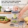 Multifunctional Vegetable Chopper Potato Chipper With 4 Blades Press Down Onion Cutter For Fast Salad Cooking Preparation