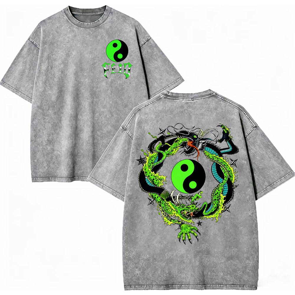 Vintage Washed Feid Vs Ferxxo Falxo Tour 2026 Graphic T Shirts Men Women Hip Hop Fashion T-shirt High Quality Cotton T-shirts