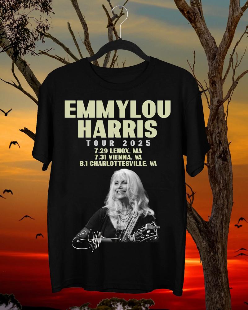 Emmylou Harris Tour 2025 Black Cotton T Shirt Full Size S5XL Unisex T-Shirt