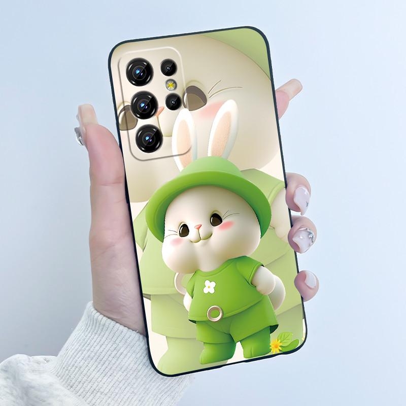 Чехол для Oukitel C1 Чехол для Oukitel C1 Pro Роскошный Милый Кролик с Сердечками Смешной Рисунок Черный ТПУ Мягкий Силикон Защитный Чехол для Телефона