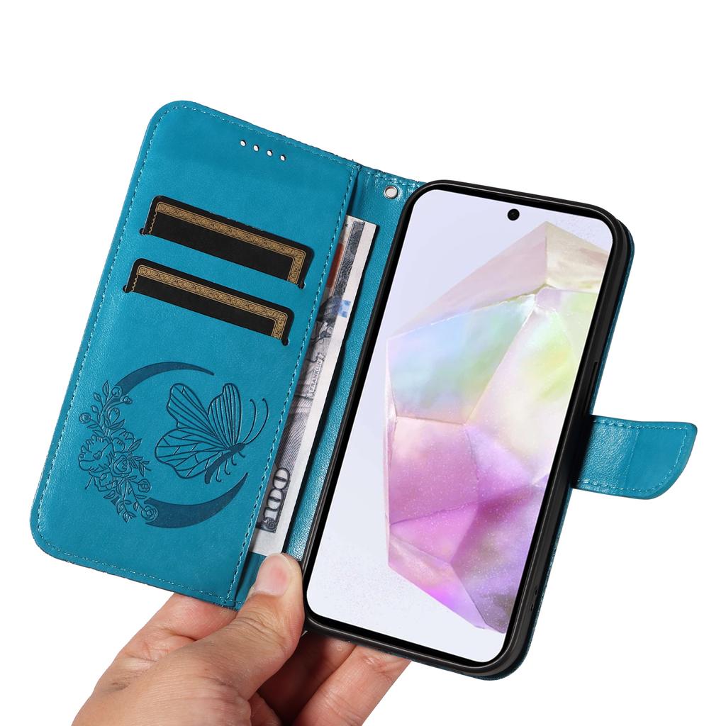 Чехол для Samsung Galaxy A56 5G с рисунком бабочки, из ПУ кожи, откидной