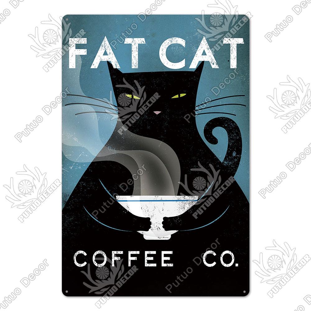 Декор Смешной знак кошки Винтажный металлический жестяной знак Прекрасный плакат о дружбе Аксессуары для кошек Гнездо любителя кошек Украшение стены дома