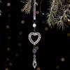 Love Heart Clear Ice Christmas Ornaments Fake Ice Snowflakes Pendants  Holiday Props