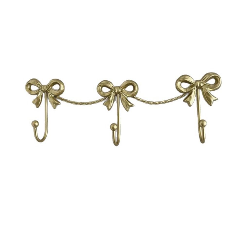Wall Mounted Bow Wall Hooks Iron Three-Bows Hooks Cute Metal Bow Hooks Girls Room