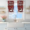 2pcs Christmas Reindee Printed Curtain for Christmas Home Decor - Rod Pocket Window Treatment for Bedroom  Office  Kitchen