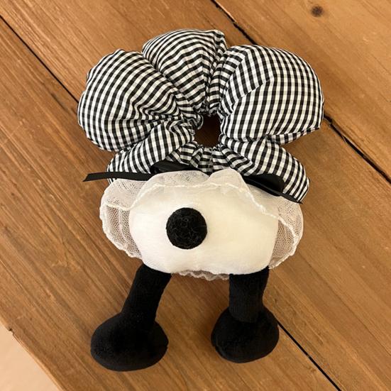 Hair Tie with Sufficient Elasticity Dot Print Lace Splicing Hair Flower Butt Design Hair Tope Buns Ponytails Half-Tied Hair
